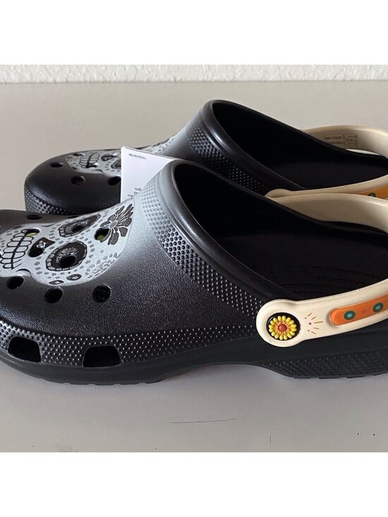 Crocs Day‎ Of The Dead Classic Clogs Skull 212109-0C4 Dia De Muertos Men’s Sz 12